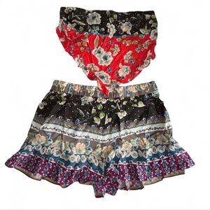 ILLA ILLA Bandeau and Shorts Floral Boho Set